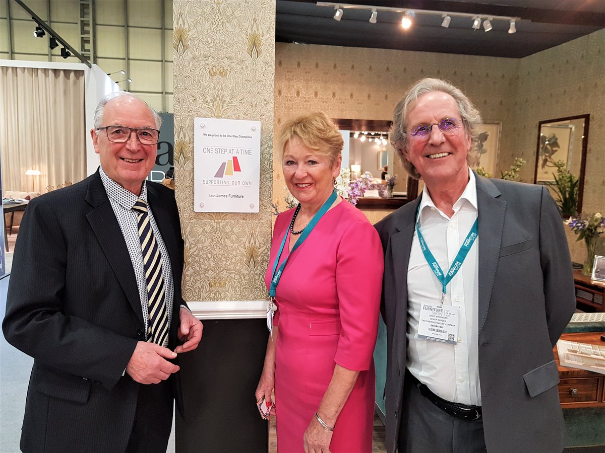 A great big thank you to furniture legend Andrew Mitchell of Artistic Upholstery for being our <a href="/FurnitureMkrsCo/">The Furniture Makers’ Company</a>  One Step Champion extraordinaire signing up so many companies &amp; reaching out with our charity message. Here with David Woodward <a href="/Celtheath/">Celtheath</a> Thank you! @JanuaryFurnShow