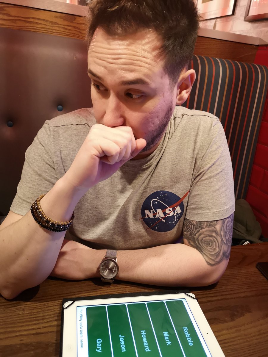 PhilArm1204's tweet photo. Witty quiz team name are looking forward to winning on the 
@HotSpotQuiz

 at the 
@OldRectorySK1

 #Stockport #cheshire #greeneking https://t.co/3MsHFV9sl1