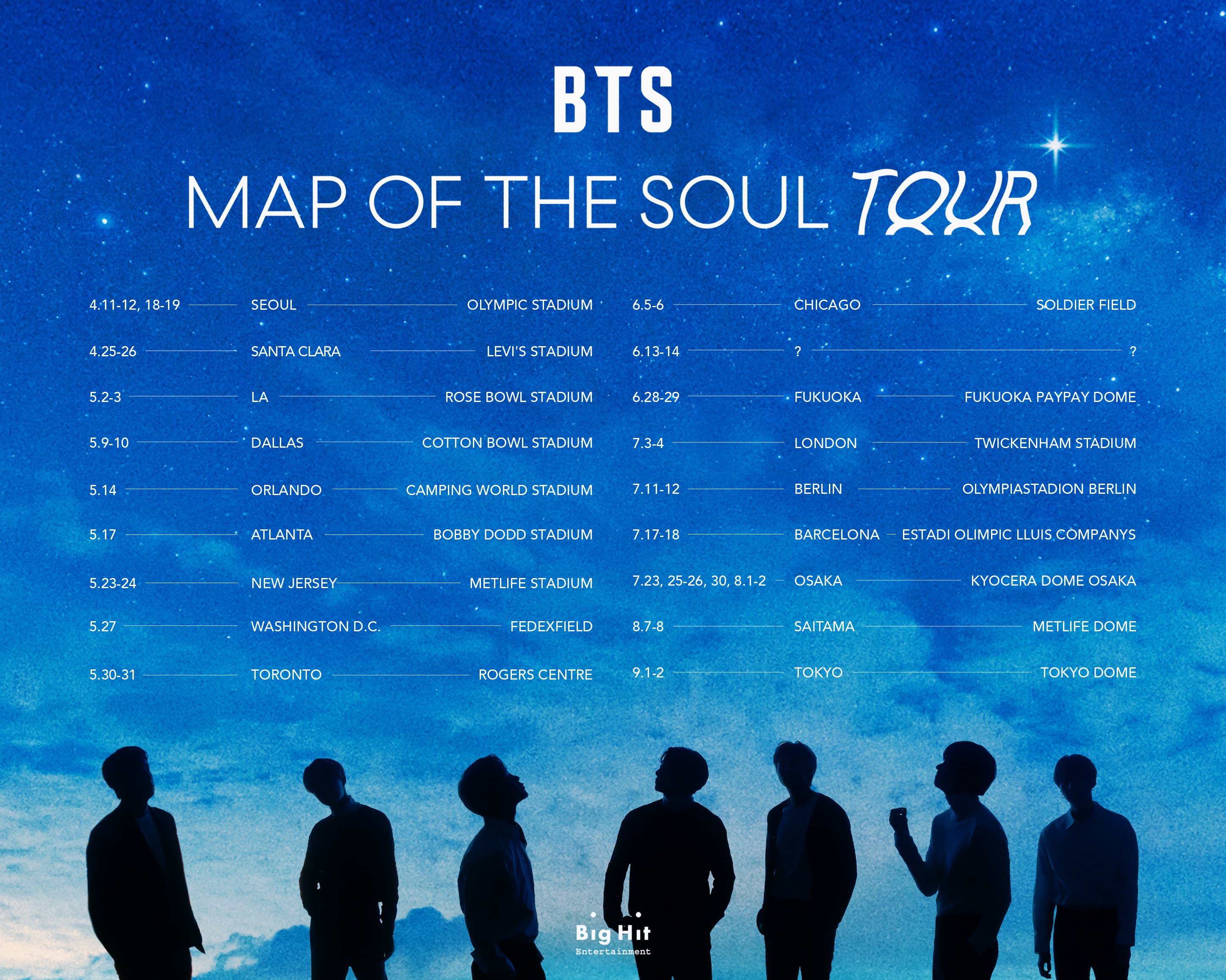 BTS Rilis Tanggal Map of The Soul TOUR di Korea Selatan, Amerika Utara