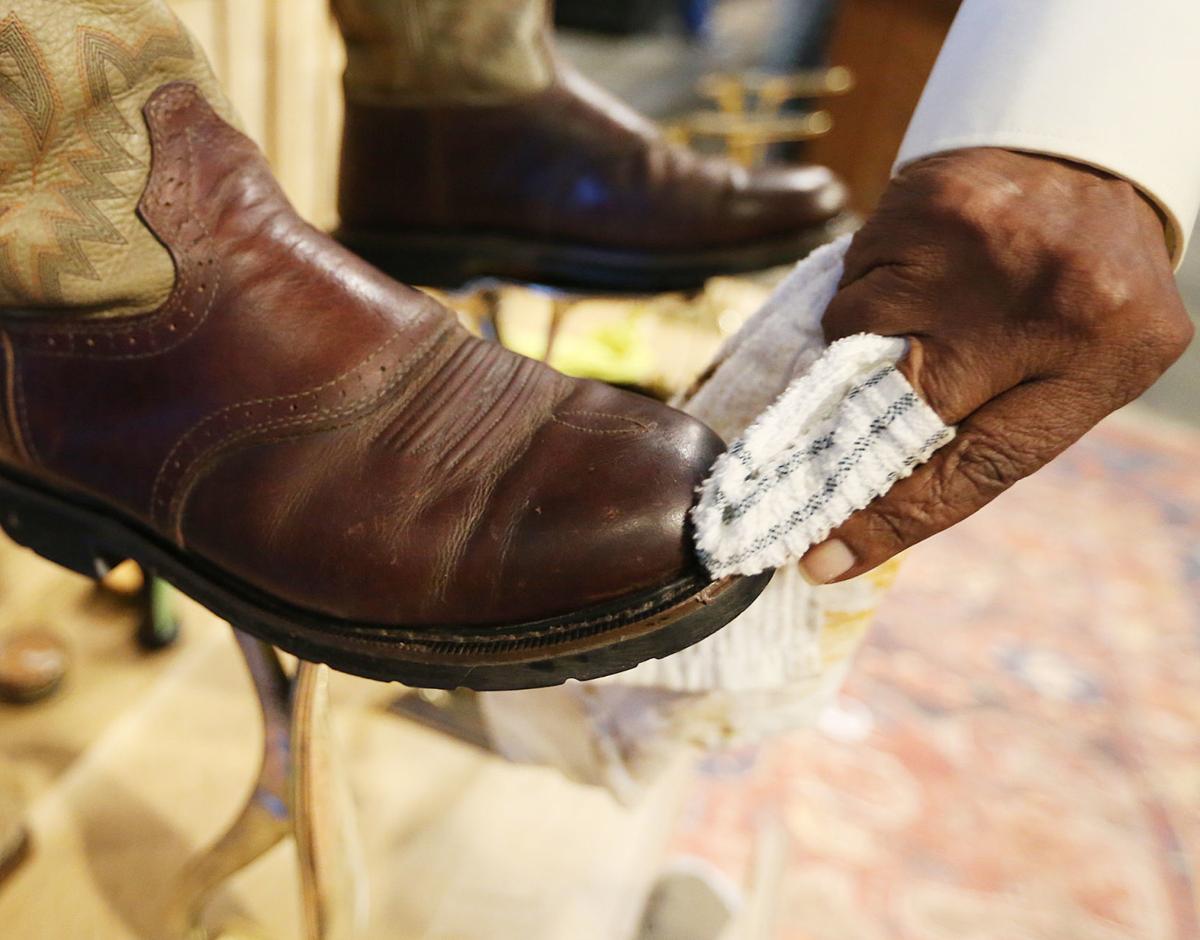 broocrum's tweet photo. Waco shoeshine man who got kicked out of the airport after 14 years gets new gig at @magnolia and the "Rolls Royce" of shoeshine stands from @chipgaines  https://t.co/dvIPb84OPS https://t.co/iRhix9BU1c