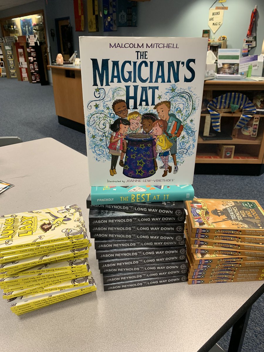The book fairy delivered these glorious books so we can read together! #readbowl @ReadWithMalcolm @MrNathanHale @StudioJJK @StudioJJK @MaulikPancholy