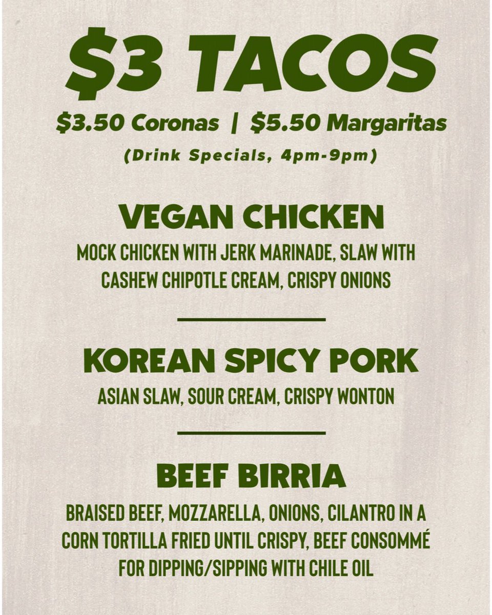 Bar35's tweet photo. What’s on our menu? 👀
Try our Beef Birria Taco! Newest item to our Taco Tuesday Menu. #bar35 #bar35hawaii #tacotuesday #hawaiisbestbars https://t.co/liL76aPJJr