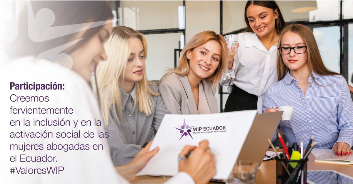 WIPEcuador's tweet photo. Los espacios de decisión de los que somos parte las mujeres ecuatorianas van en aumento, por eso la #Participación es uno de nuestros pilares. #ValoresWIP #MujeresWIP #AbogadasEmpoderadas https://t.co/Z4bSTDhgb1