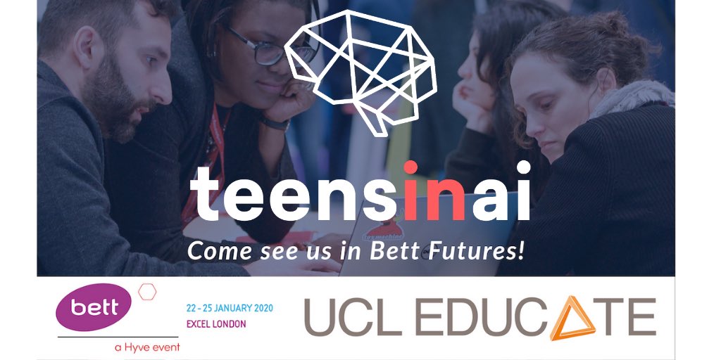 TeensInAI's tweet photo. We’re ready for tomorrow at #Bett2020.. Are you? Make sure you come and see us at #BettFutures at @EDUCATEldn..

#TeensInAI https://t.co/W40rWxREn0