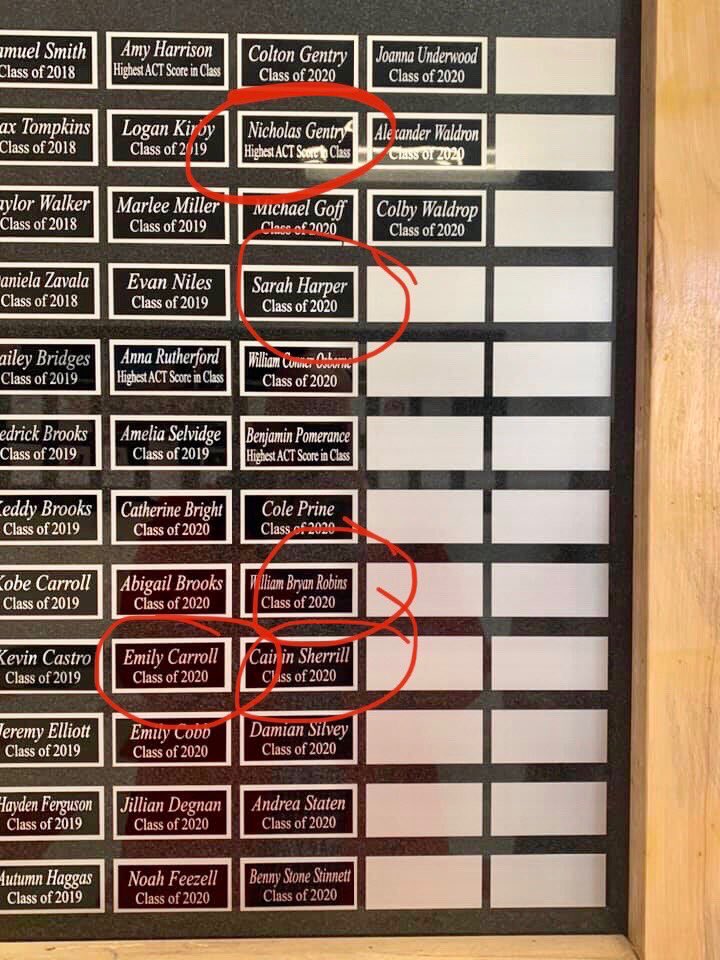 LHSRedskinBand's tweet photo. An excellent showing of band kids on the ACT Honors Wall! https://t.co/AXepNkrWoi