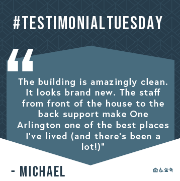 OneArlingtonApt's tweet photo. Iiiiiiit's Testimonial Tuesday! 😎 https://t.co/lAymXwU5sM