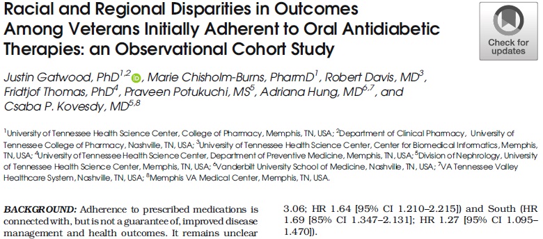 JournalGIM's tweet photo. Controlling for access to care and adherence to medications allows us to examine underlying disparities in diabetes outcomes among veterans. The roots of racial and regional variation in outcomes may reside in social determinants.
@ProfJDG https://t.co/f0Gk0MRpU3 https://t.co/r8jXIOp4PD