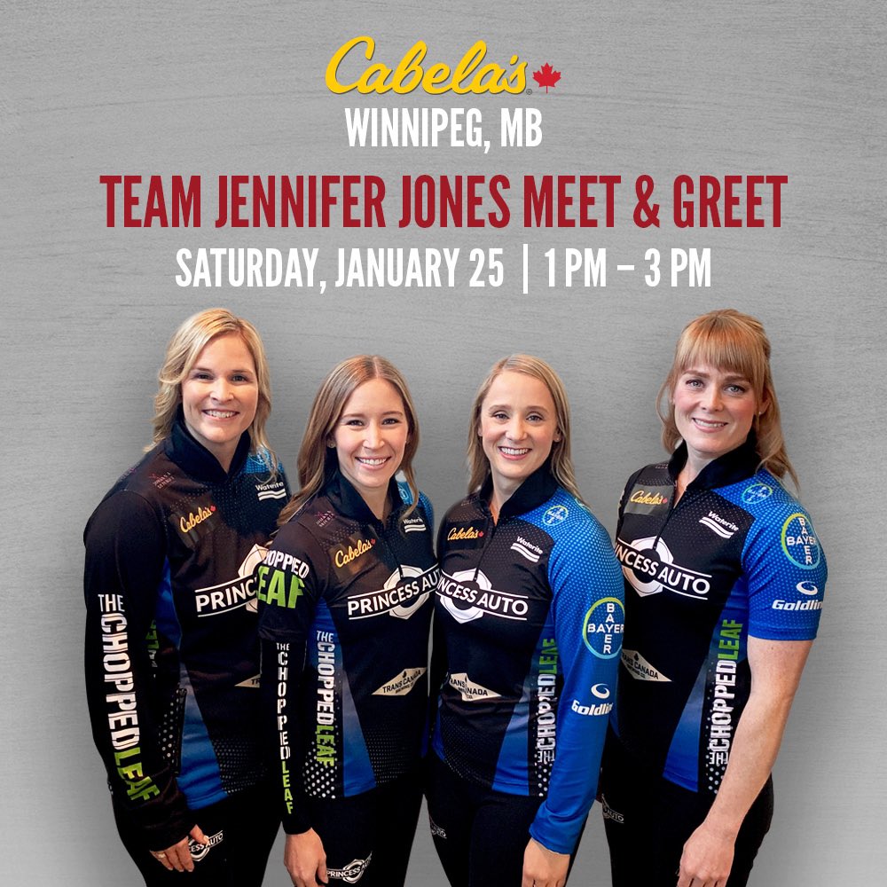 TeamJJonesCurl's tweet photo. WINNIPEG!!! Come say hi and meet the team this Saturday. 1-3pm we will be at Cabela’s! We can’t wait to see you! https://t.co/S4k8I1V8Nk