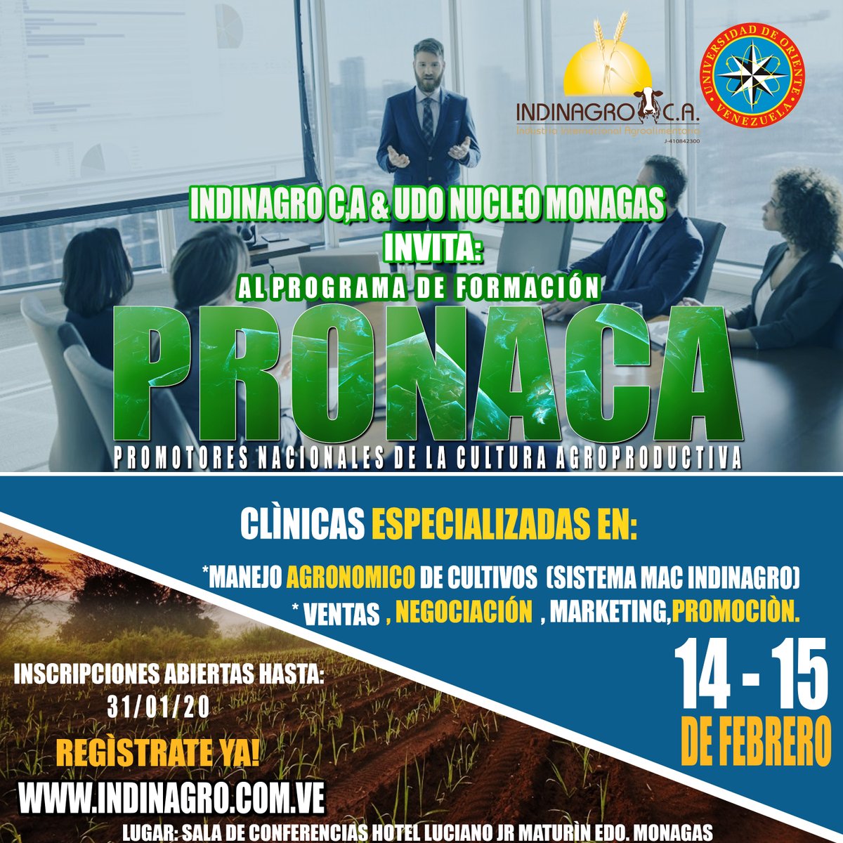 Inscríbete (Sólo para Oriente): indinagroca.typeform.com/to/JW0FXq