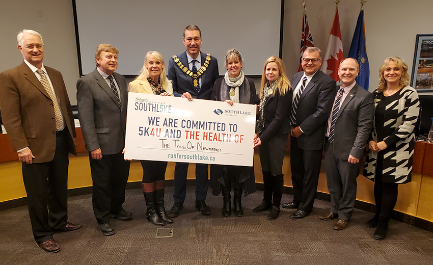 SouthlakeFndn's tweet photo. The @TownofNewmarket has joined the 2020 Nature's Emporium #RunforSouthlake Mayor's Challenge! Take up the challenge of supporting leading edge care, close to home with your team on April 26, 2020! Register today at https://t.co/Zt2KJb7CC1 #5K4U #SL5K https://t.co/vTuWvnU4GC