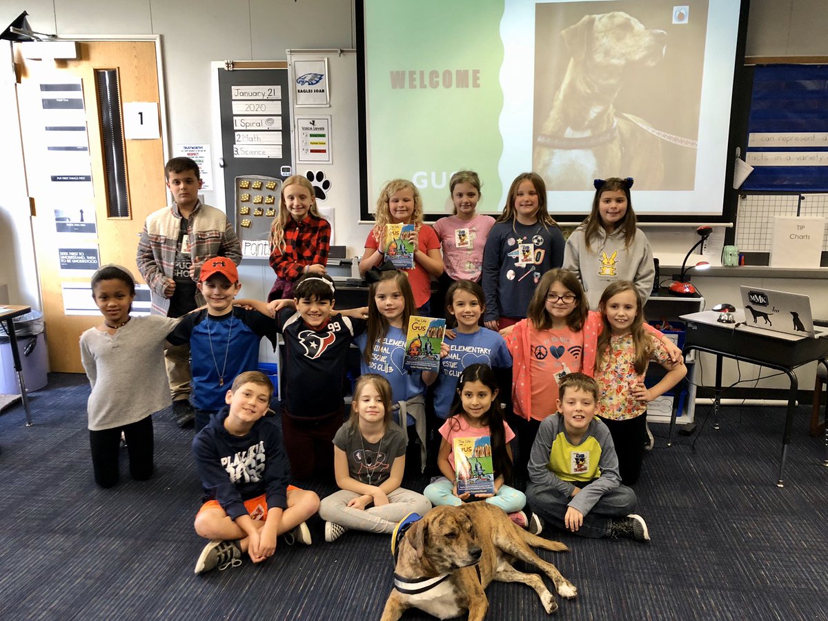 HicksLeaders's tweet photo. Gus visited B.A.R.K. club today to share his story with the students ❤️🐾 @BayEaglesSoar https://t.co/I0H7Zxi3Ih