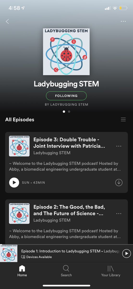 ladybuggingstem's tweet photo. WE’RE LIVE FOLKS! The #LadybuggingSTEM podcast is officially on Spotify🎉, and coming soon to Apple Podcasts! Click the link in bio to go to the show’s website to listen directly, or search “Ladybugging STEM” in Spotify! #WomeninSTEM 
. https://t.co/Wgf0H2e1LH