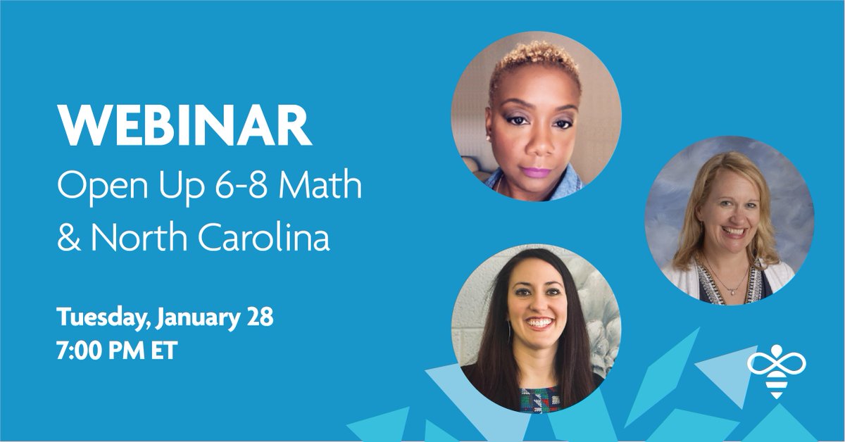 openupresources's tweet photo. 1 Week Away! #Webinar, Tues Jan 28, 7-8PM EST: Hot Topics & Conversation about What's Possible for #NorthCarolina 6-8 Math Students & Teachers.
Join @jenarberg @KatStevensEdu & @MsPrice1. Sign up: https://t.co/iuI9b3aSo6
@GCSchoolsNC
#edutwitter #OpenUpMath https://t.co/EyXE3F5m4m