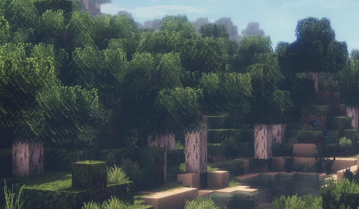Triliton's tweet image. Conquest + my v.6 shaders + Better Foliage mod. Minecraft 1.14.4 @Minecraft @Monsterfish_  #Minecraftshaders #Glsl #Minecraft mods