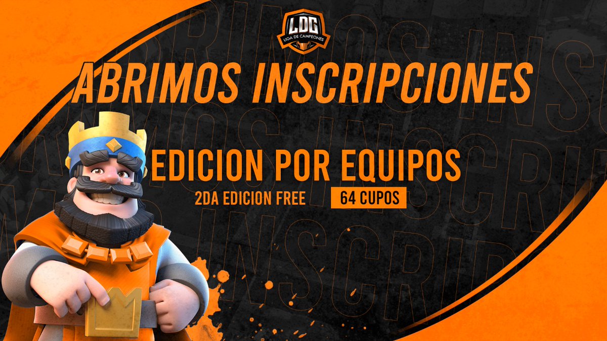 LDCampeones's tweet photo. #ClashRoyale
Noticias

Comunidad de Clash Royale abrimos inscripciones para la 2da edicion Free por equipos.

Requisitos: pedir 15 RT
Seguirnos dar RT🔁 y fav❤
Seguir a:
@TLMortem
@RobertDiazEs
@Manexz97 
@Bayronmendoza5 
@DEMOND22_ 

Pruebas al MD 📩

No te quedes fuera...! https://t.co/al6M9Mf5WB