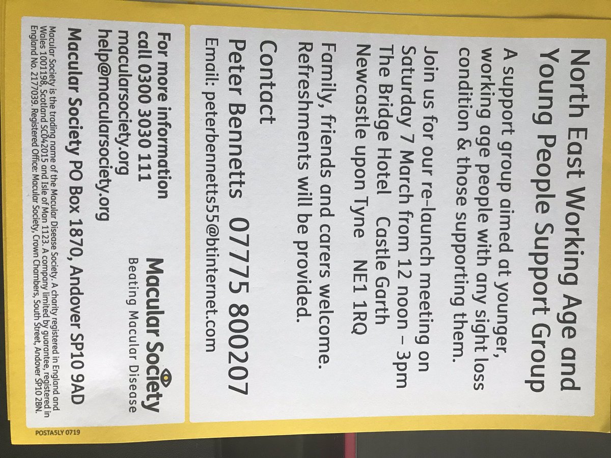 MacularNe's tweet photo. Are you working age, living with sight loss and in the North East?
Then book a place now! https://t.co/qD5gGLP1qO