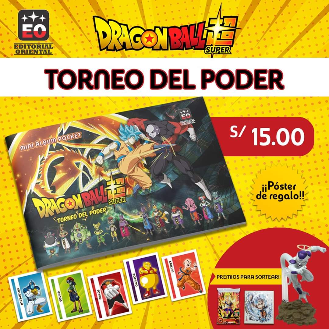 CMinozzz's tweet image. Chicos. Finalmente se tiene la info del nuevo #album de #DragonBallSuper
Del #TorneoDePoder de Editorial Oriental
El álbum costará 15 soles, vendrá en formato &apos;pocket&apos; y tendrá en total 91 figuras hologrameadas. Además llegará un póster de regalo!!!
#NuevoAlbum #DragonBallSuper