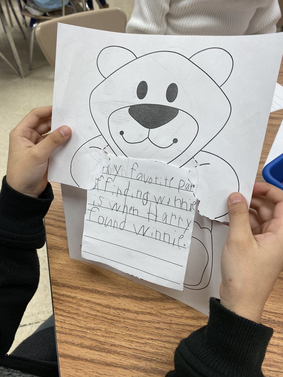 I read Finding Winnie to 1st grade and we talked about why authors write stories. Then, students wrote about their favorite part.