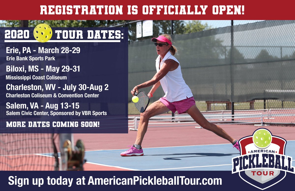 Come join America's newest sports craze! 🏓 Registration for the 2020 American Pickleball Tour is now open - sign up today at the link below to reserve your spot!
AmericanPickleballTour.com