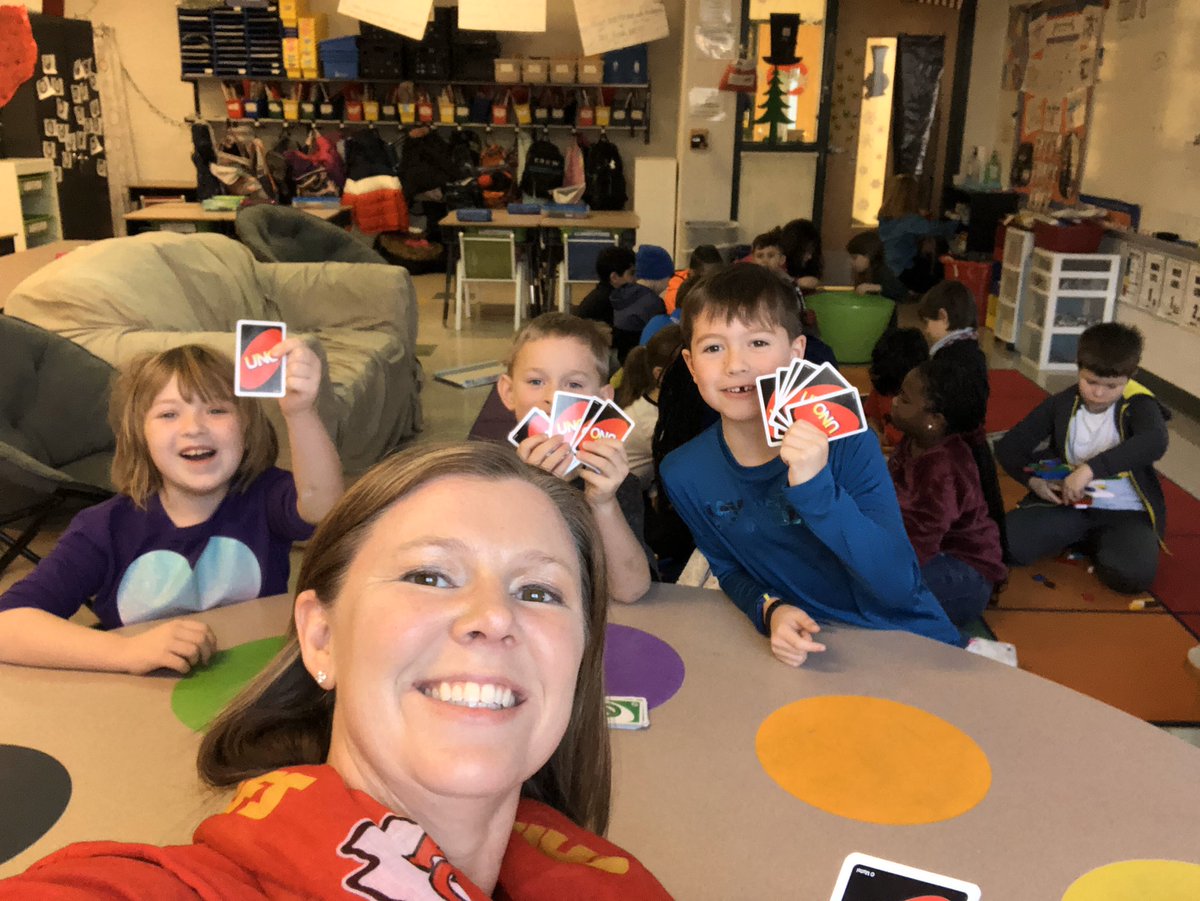 MrsBarnes5thGr's tweet photo. Playing a friendly game of Uno during our indoor recess with these cool kids! #toocoldtogoout #WeAreDuello https://t.co/ziSqdtMyPL