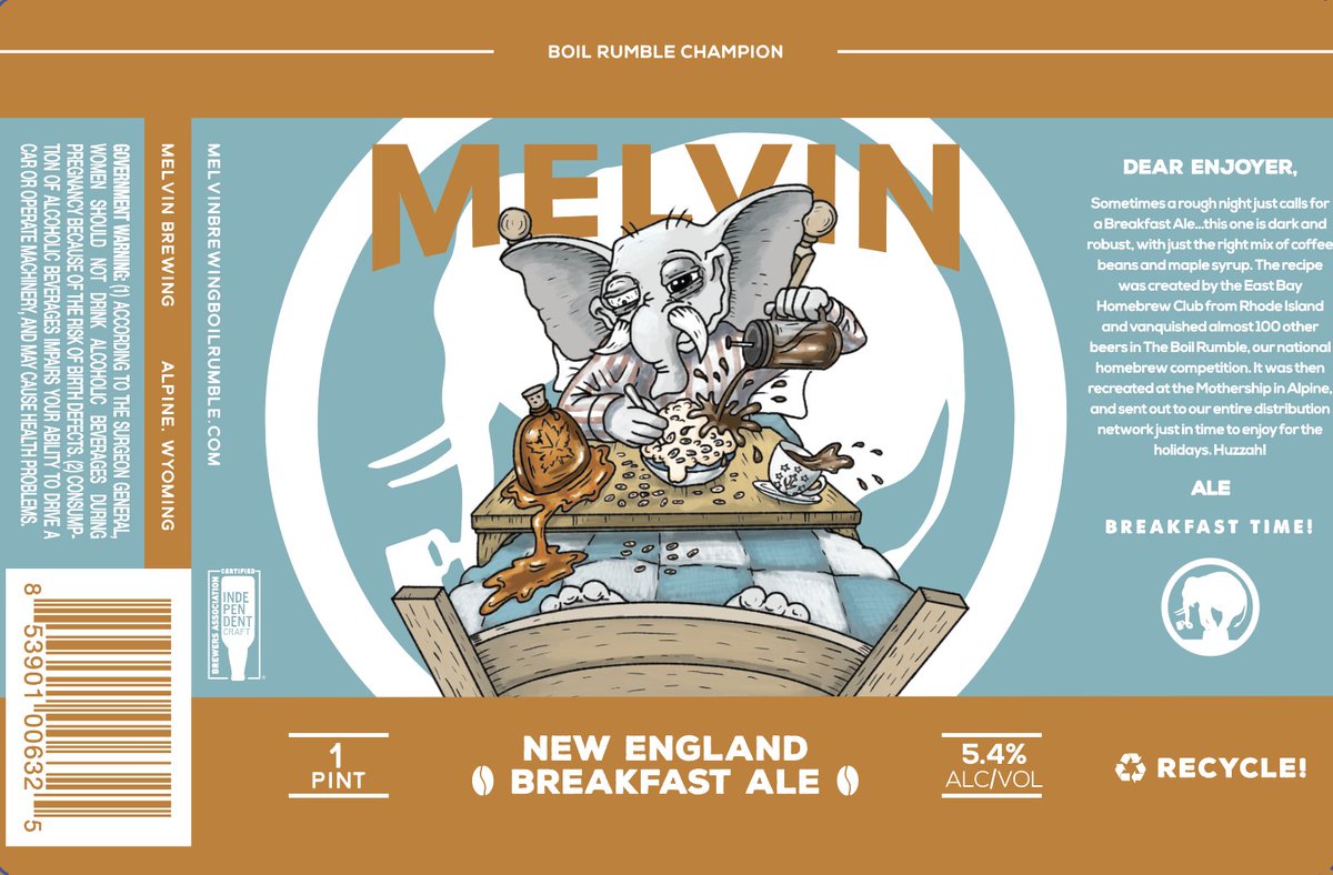 BREWPUBLIC's tweet image. Melvin Brewing celebrates the winner of The Boil Rumble Homebrew Competition with the release of New England Breakfast Ale. Details: brewpublic.com/beer-reviews/b… #melvinbrewing #thebrewingnetwork #morebeer #eastbayhomebrewclub