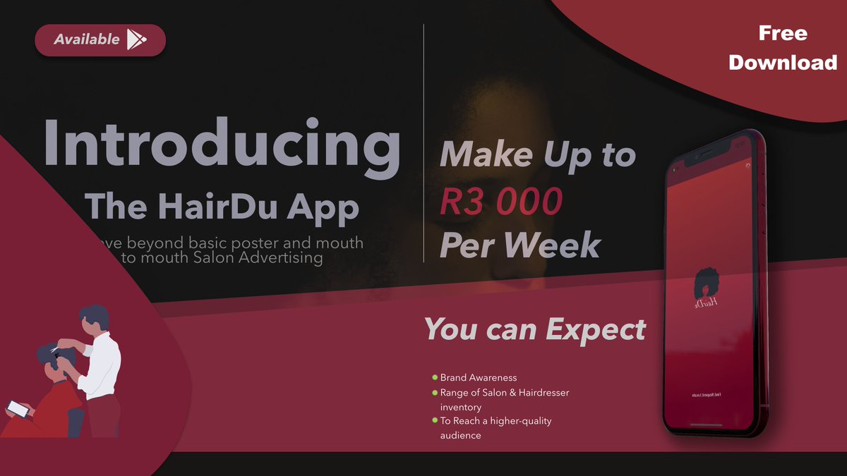 AppHairdu's tweet photo. The HairDu app aims to create jobs. Our People have talent,they are just held back. Ke nako Afrika Borwa
#MoneyMistakesToAvoid https://t.co/x6puXZK8Rn