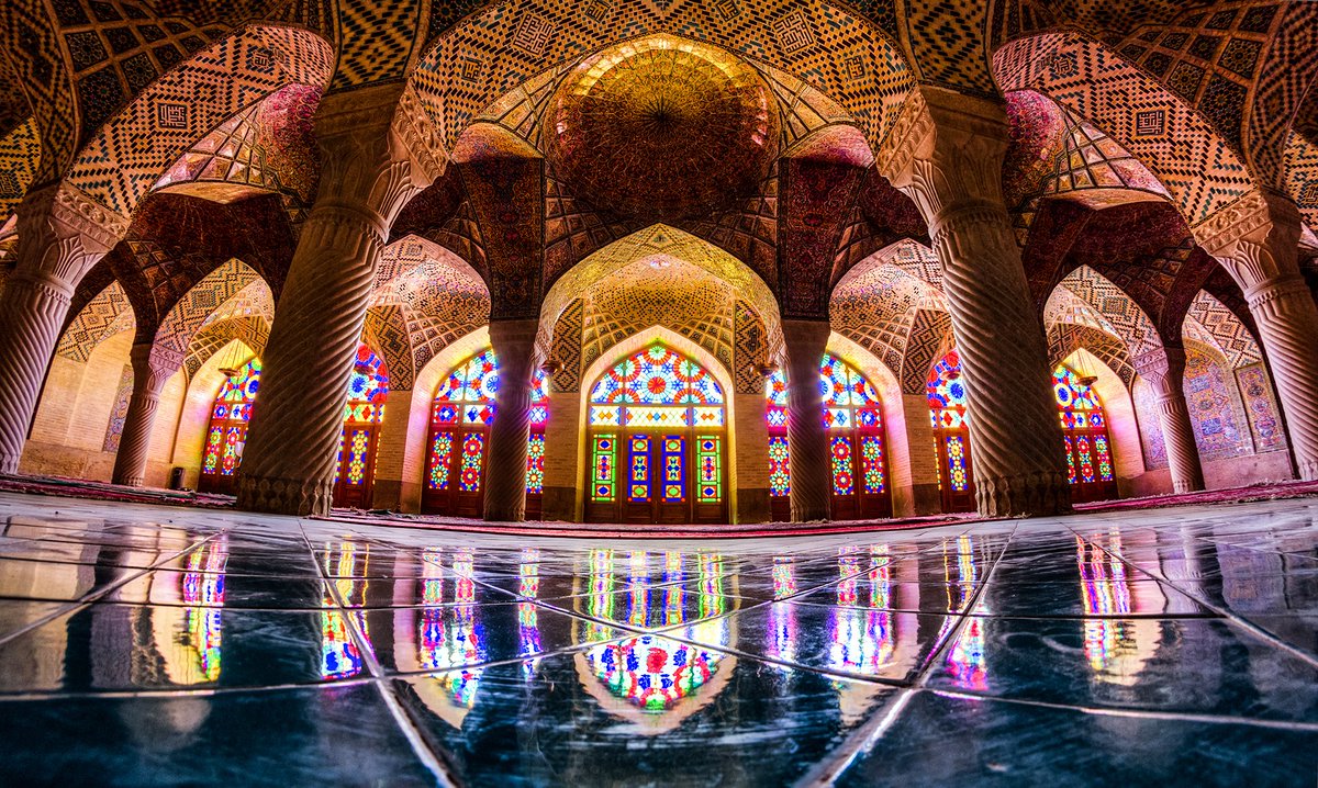 For this evening's cultural heritage site it is the Nasir-ol-molk Mosque, also known as the Pink Mosque, a simply stunning Mosque in Shiraz, Iran. Construction began in 1876 during the Qajar dynasty. It is a breathtaking building!