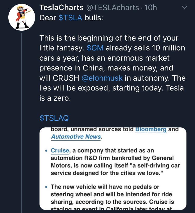 BarkMSmeagol's tweet photo. #ExplainBABYCharts #FraudWatch day 356
1. Let’s get one thing straight, if #BABYcharts actually kept his word and admitted to a mistake, his account wouldn’t exist anymore.
2. What happened to the last legacy OEM CEO this #DumDum put on a pedestal? 🤭
$TSLA
🥴🤡 $TSLAQ 🤡🥴 https://t.co/jrqYBjLYEP
