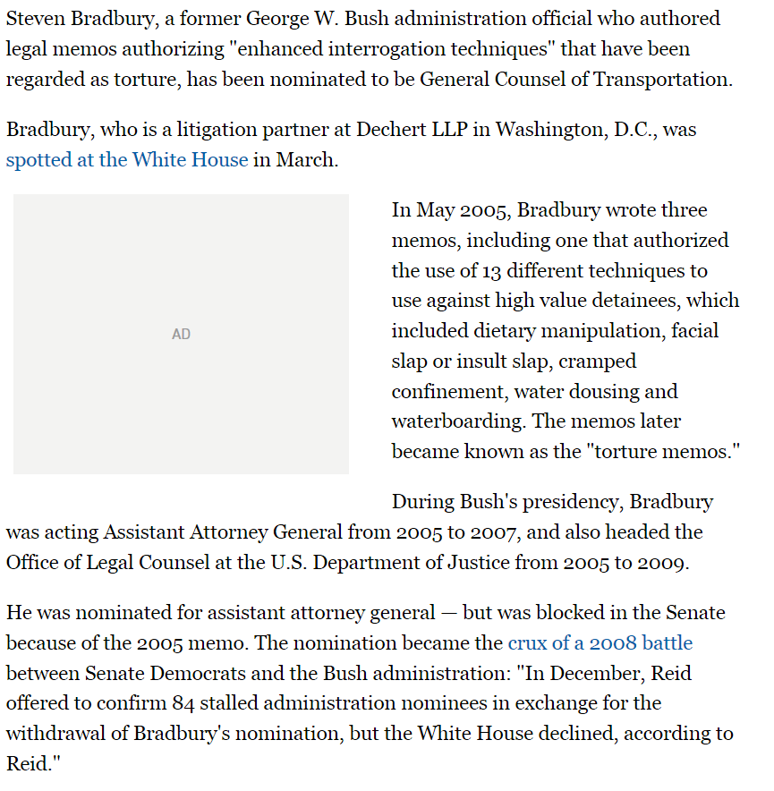 caitchirps's tweet photo. Side Note: 06/05/2017 "'Torture memo' author nominated for Trump administration post" https://t.co/jbmalrRtcD https://t.co/HBf6A5GiHc