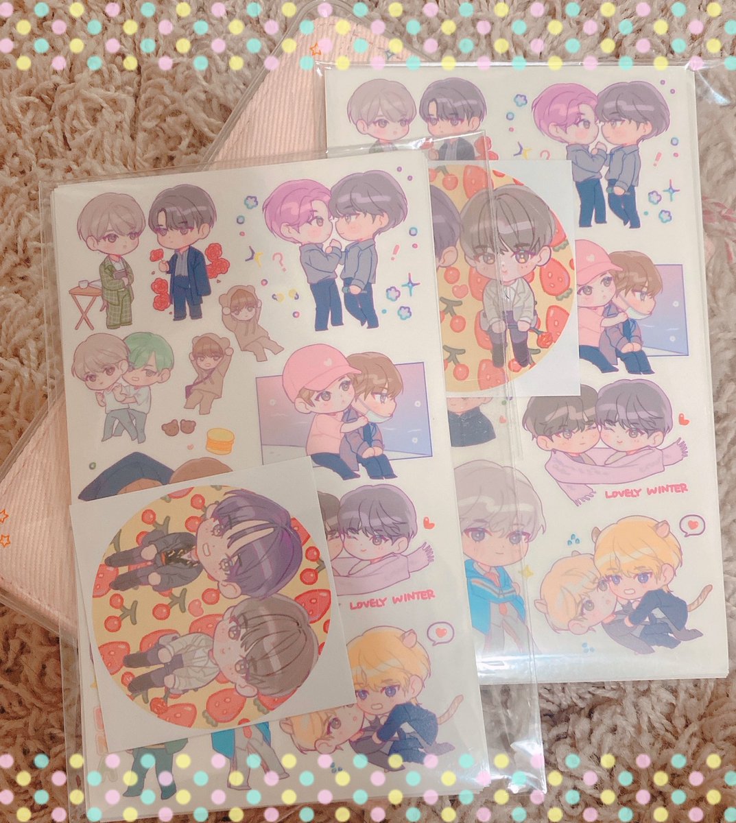 Thank you so much @berry_x_cherry for these lovely Taejin stickers 💜💜💜💜