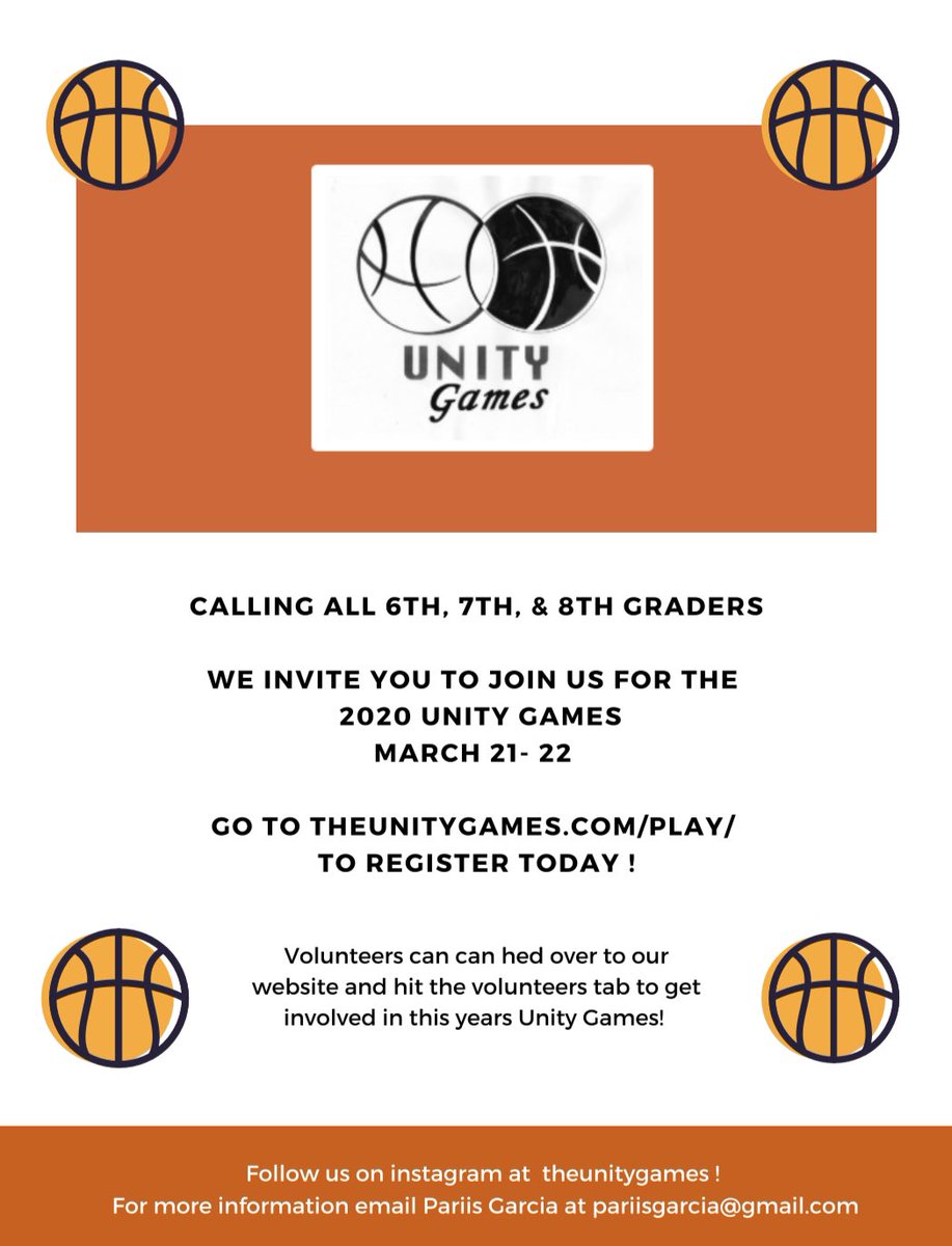 Check out our pregames registration flyer! Head over to theunitygames.com to register today !
