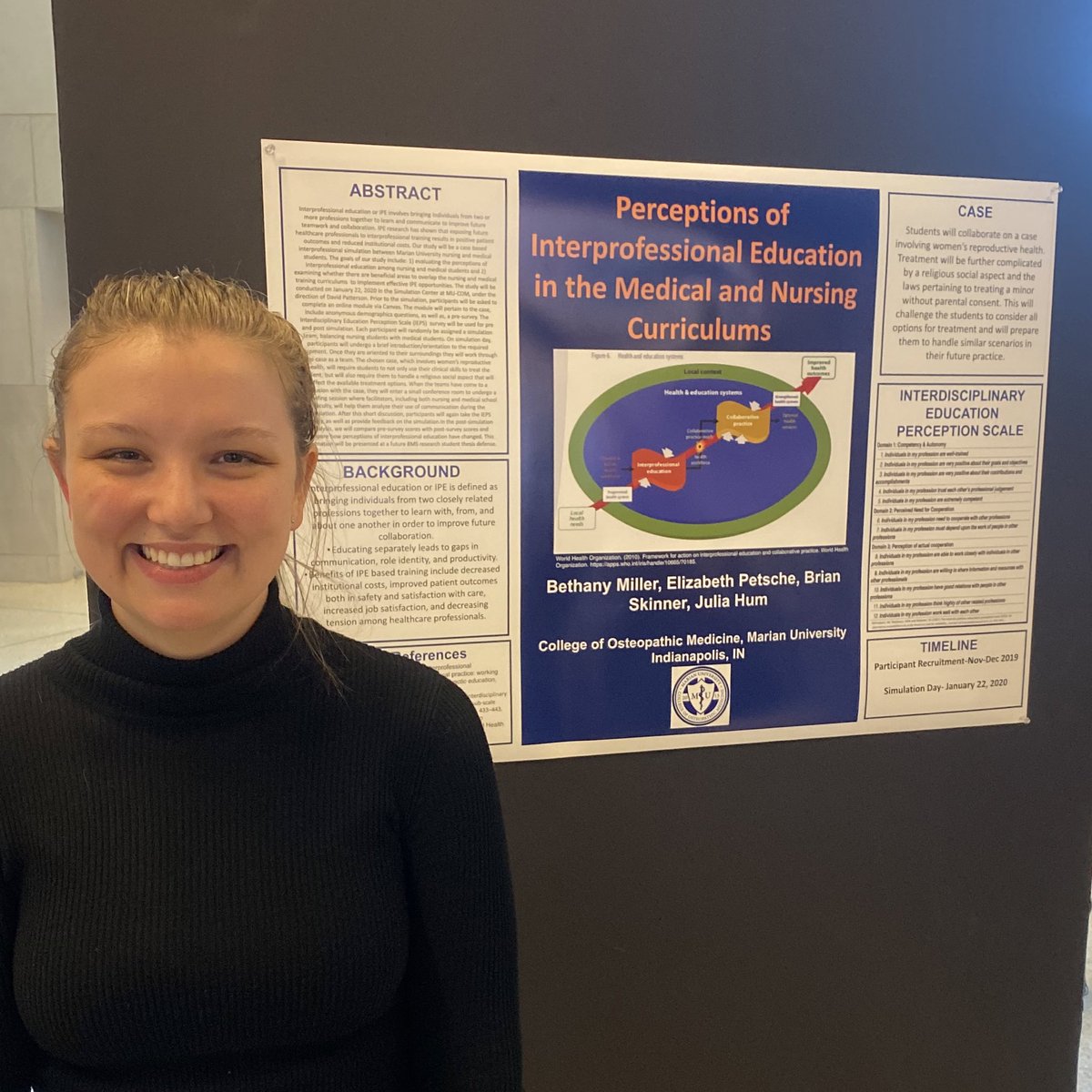 DrJuliaHum's tweet photo. .@MUCOM_BioMed grad student @Belamill’s research project takes off tomorrow @MarianUniv! 

She’s recruited 50 @MUCOM_Indy student doctors and @Marian_Nursing students to participate in an interprofessional SIM exercise. 

#IPE #BMSsuccess #HumLab https://t.co/QrlKr8ea6c