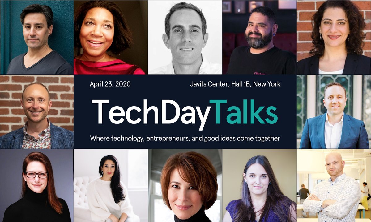 TechDayHQ's tweet photo. We’re excited to announce the #TechDayTalks line-up for #TechDay New York 2020! Join us to hear from top industry leaders about hot topics in #tech, #startups, and #innovation! Learn more and register to attend here: https://t.co/ttJQbuIMVW https://t.co/PAh6f01DEj