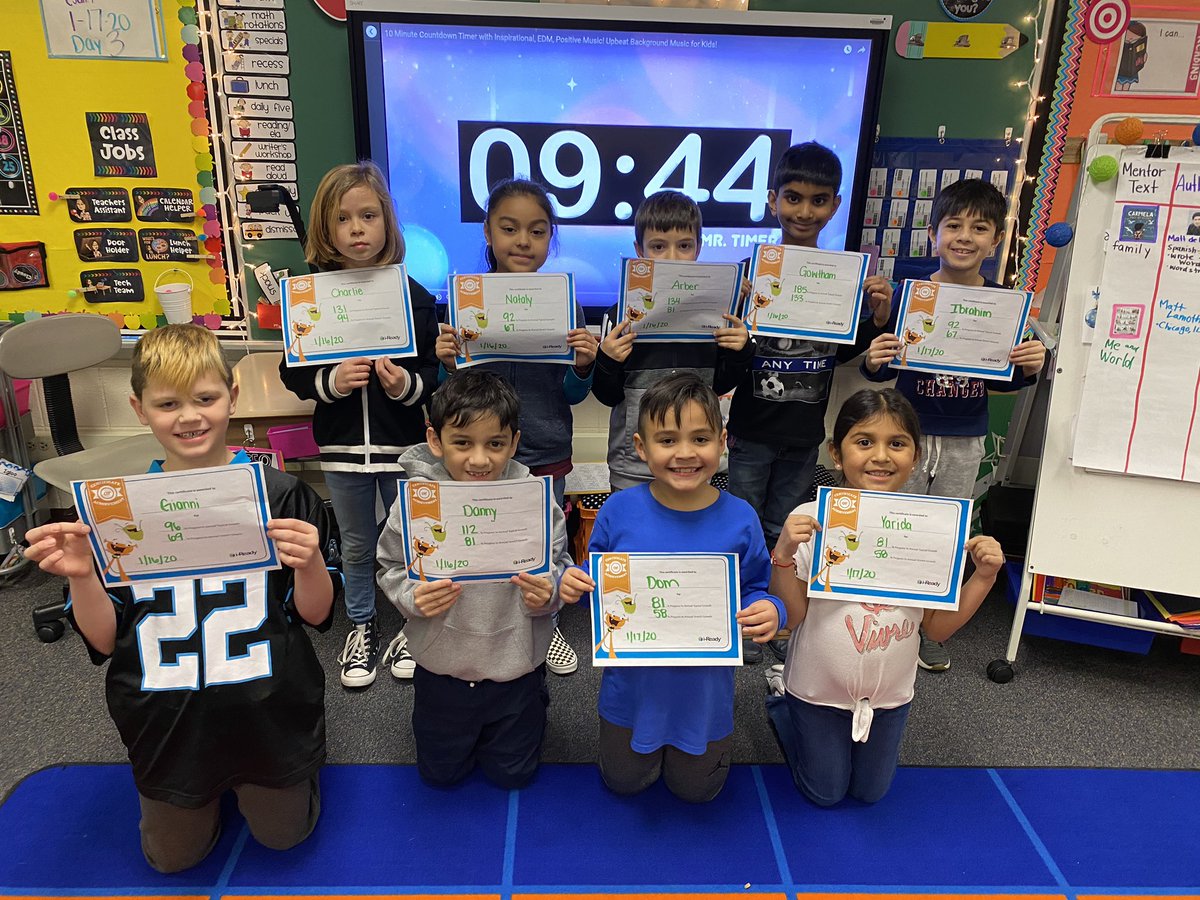 MrsFallucca's tweet photo. Celebrating our growth and hard work on our second #iReady diagnostic test! 🔢🎉 #ECJJaguars #ccsd93 @CurriculumAssoc https://t.co/MkzXyW13fR