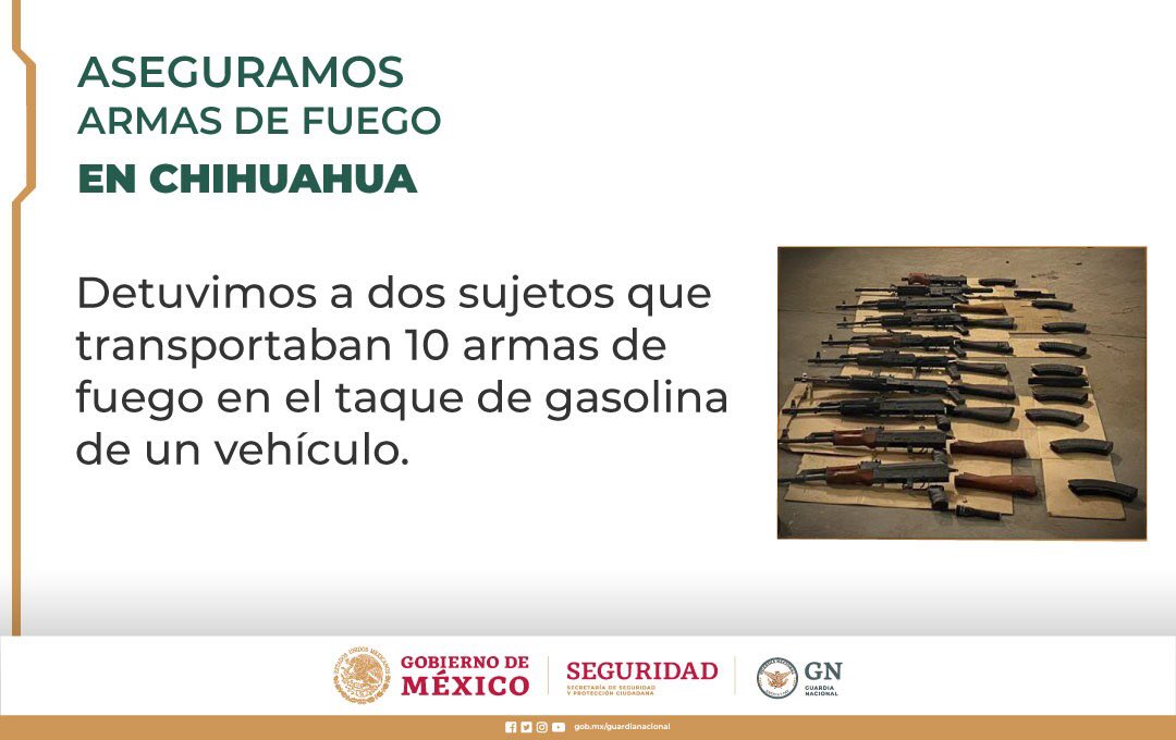 GN_MEXICO_'s tweet photo. Construimos la #JusticiaYPaz combatiendo con firmeza el tráfico de armas. https://t.co/aCNsCIArKI