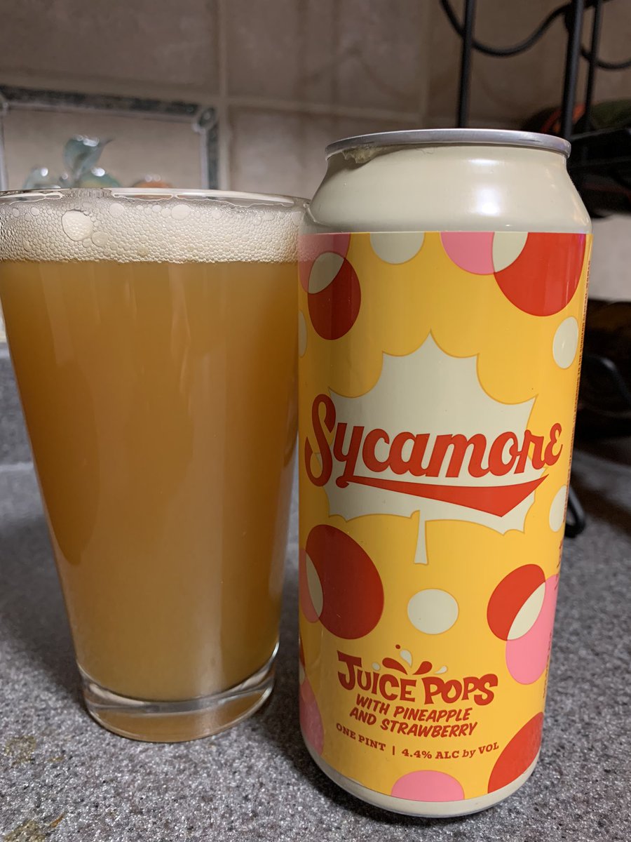 Essau1969's tweet photo. #TopBrewsTues #JuicePops ππ Golden #Ale with #Pineapple & #Strawberries π@SycamoreBrewing #BeerMe πΊ #Beer Drink it up!!ππ https://t.co/pyypt6REDH