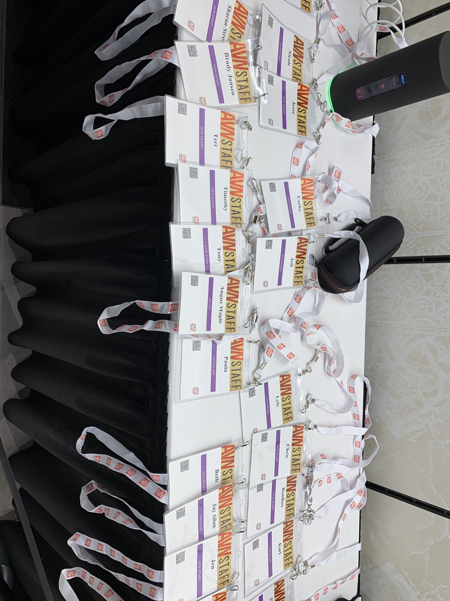 gabrielva's tweet photo. Example staff badges 👍🏻#avn #AVNStars #aee #aeexpo2020 https://t.co/TJqcczexRi