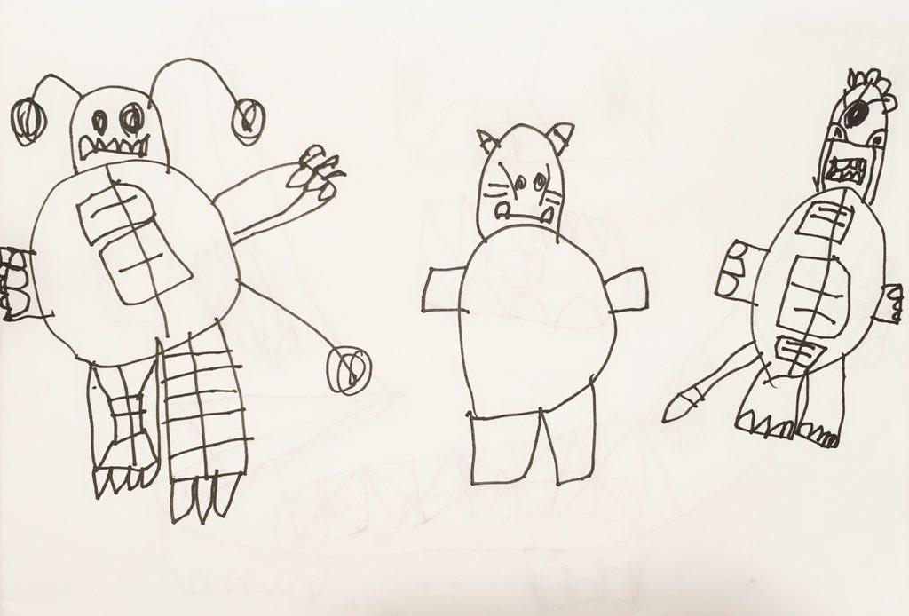 最近のおえかき 
動物モチーフのロボをよく描いてる

 #ムスメおえかき 