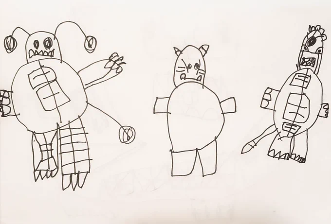 最近のおえかき 
動物モチーフのロボをよく描いてる

 #ムスメおえかき 