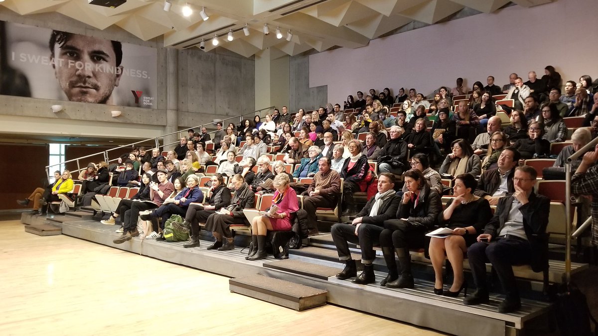 ToSoArch's tweet photo. Great turnout for tonight's #TSAlecture as part of @DesignTOFest discussing how we as designers of the built environment can address the #climatecrisis. https://t.co/k99rwa0q5h