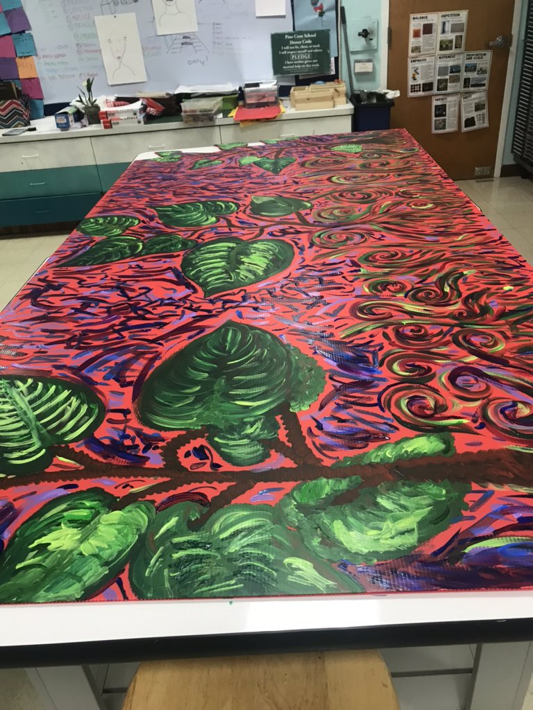 PineCrestArts's tweet photo. #PCGrade5 #PCLowerSchool students collaborating to create a large whimsical painting using impressionistic brush strokes in their #PCVisualArts #PCFineArts class. #PCCreativity @PineCrestSch https://t.co/vkjYaogSzV
