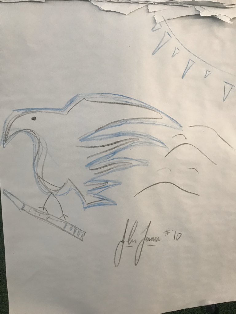 BattlehawksUFL's tweet photo. “Hey @JTaamu10, can you draw us the BattleHawks logo?”

This man is clearly a modern day Picasso. 😂 🎨 

#ForTheLoveOfFootball x #ClearedToEngage https://t.co/k7dQYNBuek