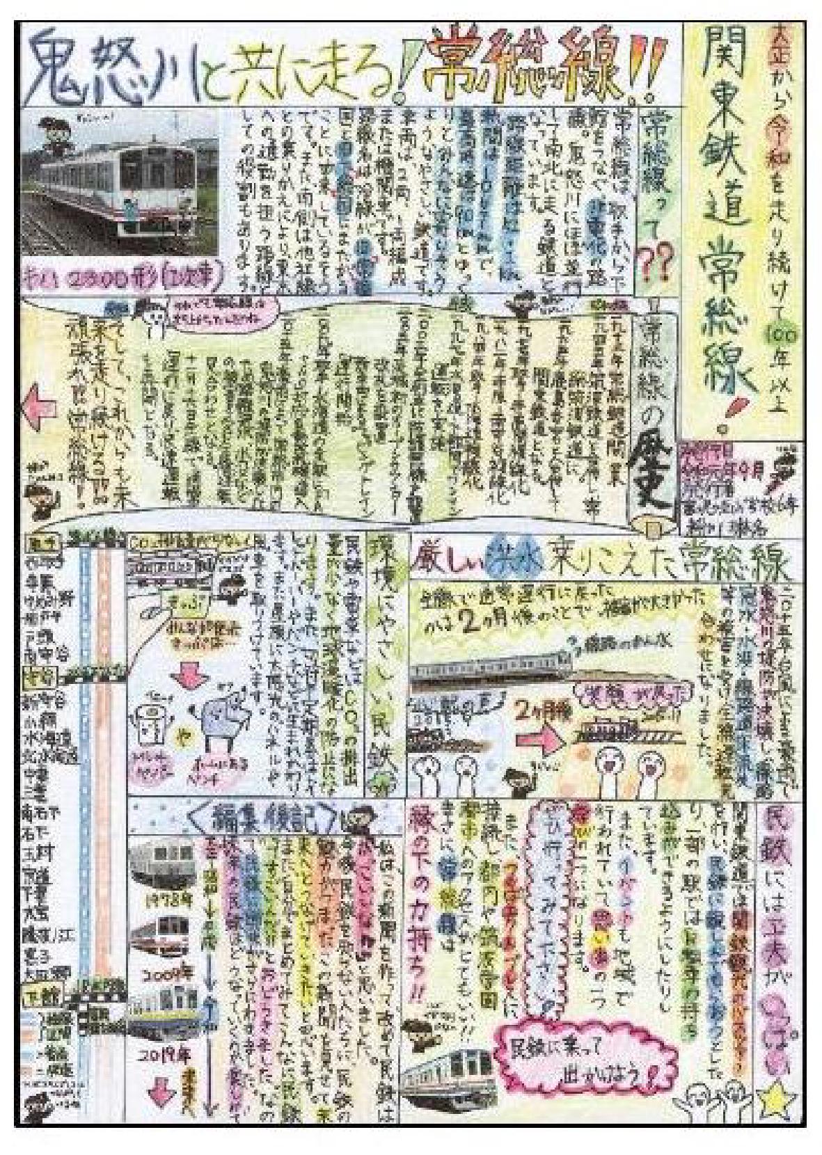 Twitter 上的 関鉄レールファンclub 公式 関鉄テーマのこども新聞が金賞 民鉄協主催の 私とみんてつ小学生新聞コンクール で 応募総数7270紙からつくばみらい市立富士見ヶ丘 小学校6年の粉川琳名さんが金賞 全国小学校社会科研究協議会会長賞 を受賞した 常総線