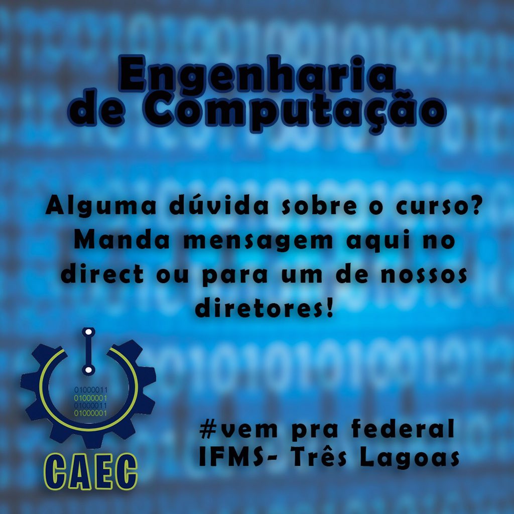 le_zanerato's tweet photo. Com grande satisfação, estamos disponíveis para tirar dúvidas e auxiliar aqueles que pretende cursar Engenharia de Computação no IFMS, não deixe de entrar em contato. Aqueles que conhecem alguém com dúvidas e afins, por favor nos apresente! #vempraFederal 👩🏻💻🧑🏻💻💙#ifms https://t.co/BLynbWQ4C5
