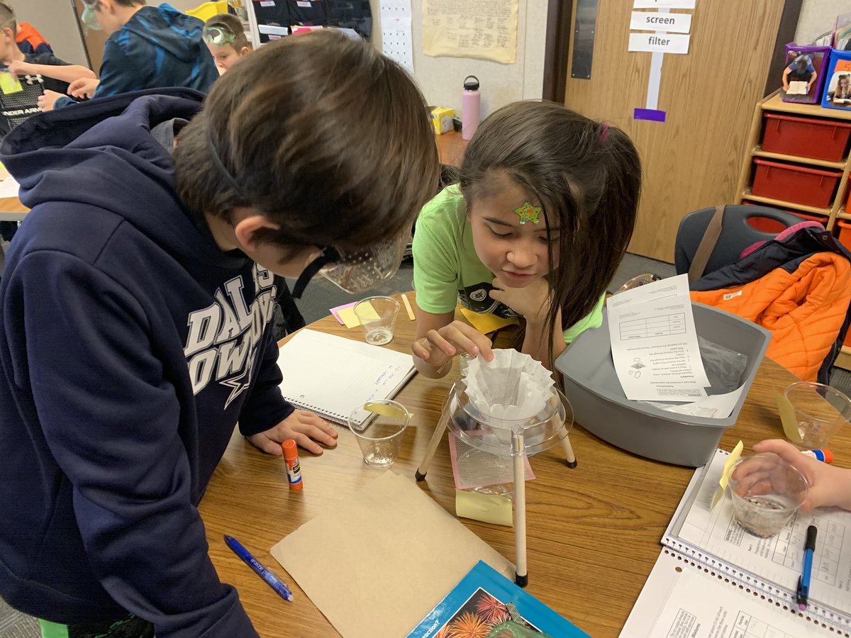 5thcoppersmith's tweet photo. 5th graders exploring the separation of mixtures and solutions! #inspiRE4 https://t.co/mdAx4cQ4oO