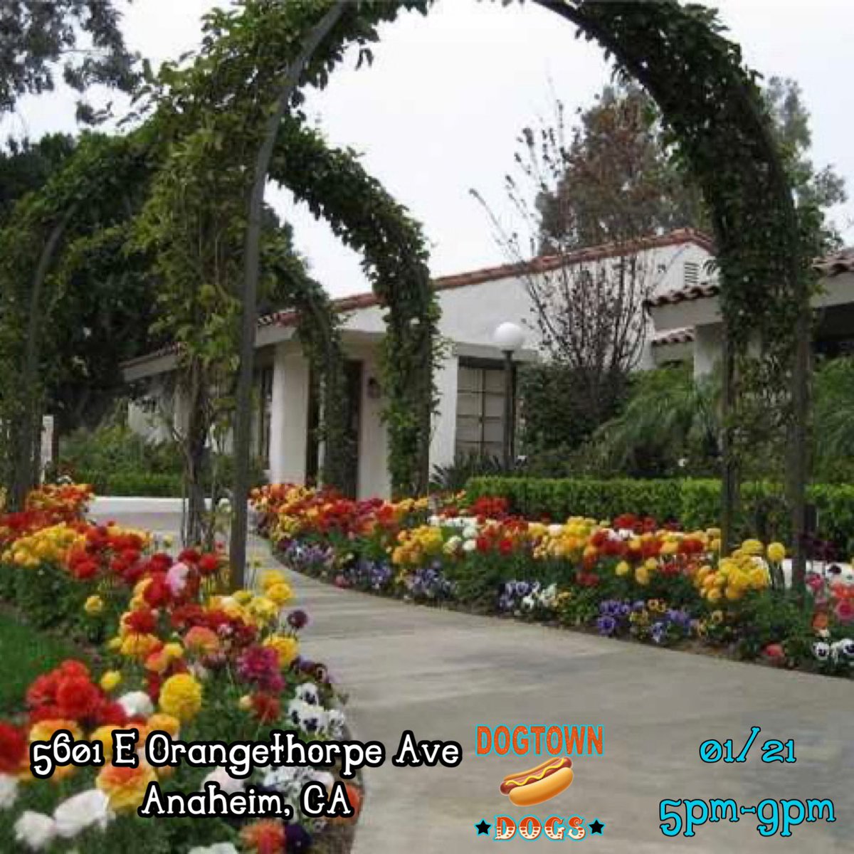 Tonight we will be in Anaheim for dinner 🌭 at the Vineyards Apartments 😋 5pm to 9pm. 📸: <a href="/dogtowndog/">Dogtown Dogs</a>