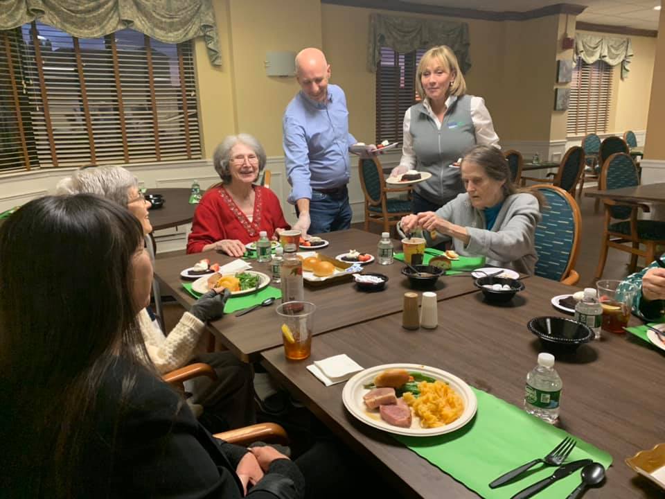 FulfillNJ's tweet photo. A beautiful meal tonight for 50 residents of Asbury Tower Affordable Senior Housing Community in Asbury Park. Special thanks to the generous sponsorship by Monmouth Reform Temple in Tinton Falls for making it possible! Lots of happy faces tonight! @KimGuadagnoNJ https://t.co/vNOZZjnUe8