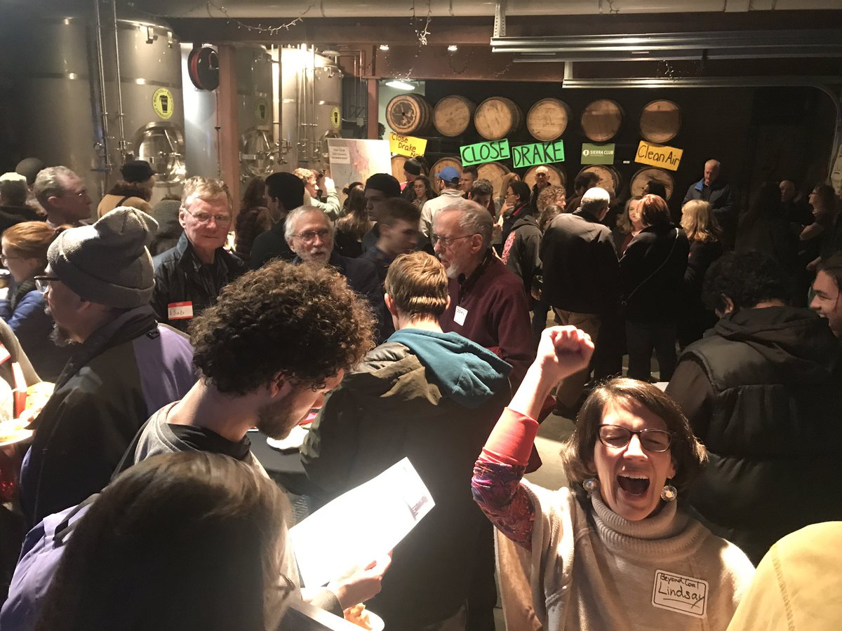 AnnaMcDevitt1's tweet image. It’s a full house at tonight’s 2020 campaign launch to retire Drake and move @CSUtilities #beyondcoal! Turns out folks don’t like being one of the last cities in the country with a downtown coal plant! #closedrake