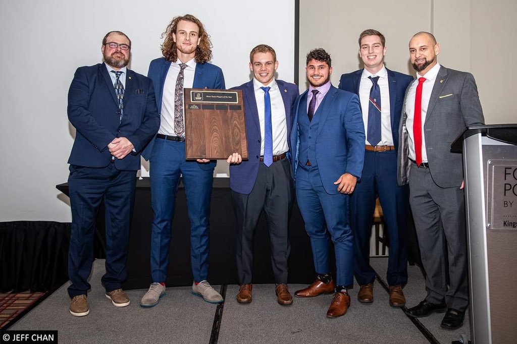 Congrats to Ben Langlois, Tanner Hawley and Sterling Seunarine on being awarded the Show Team Players of the year. 🇹🇩🏆
___
#Queensfootball #chagheill #awards #Qstandard