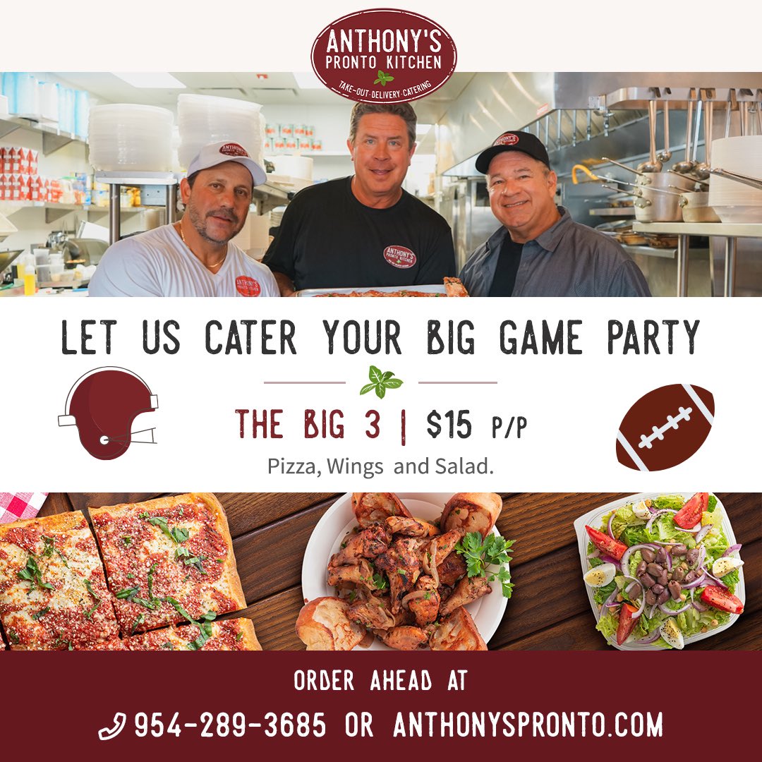 PaulCastronovo's tweet photo. Do not cook for the #SuperBowlLIV ! @DanMarino @AnthonysPronto #Italianmadeeasy https://t.co/XTLJSdmeiK